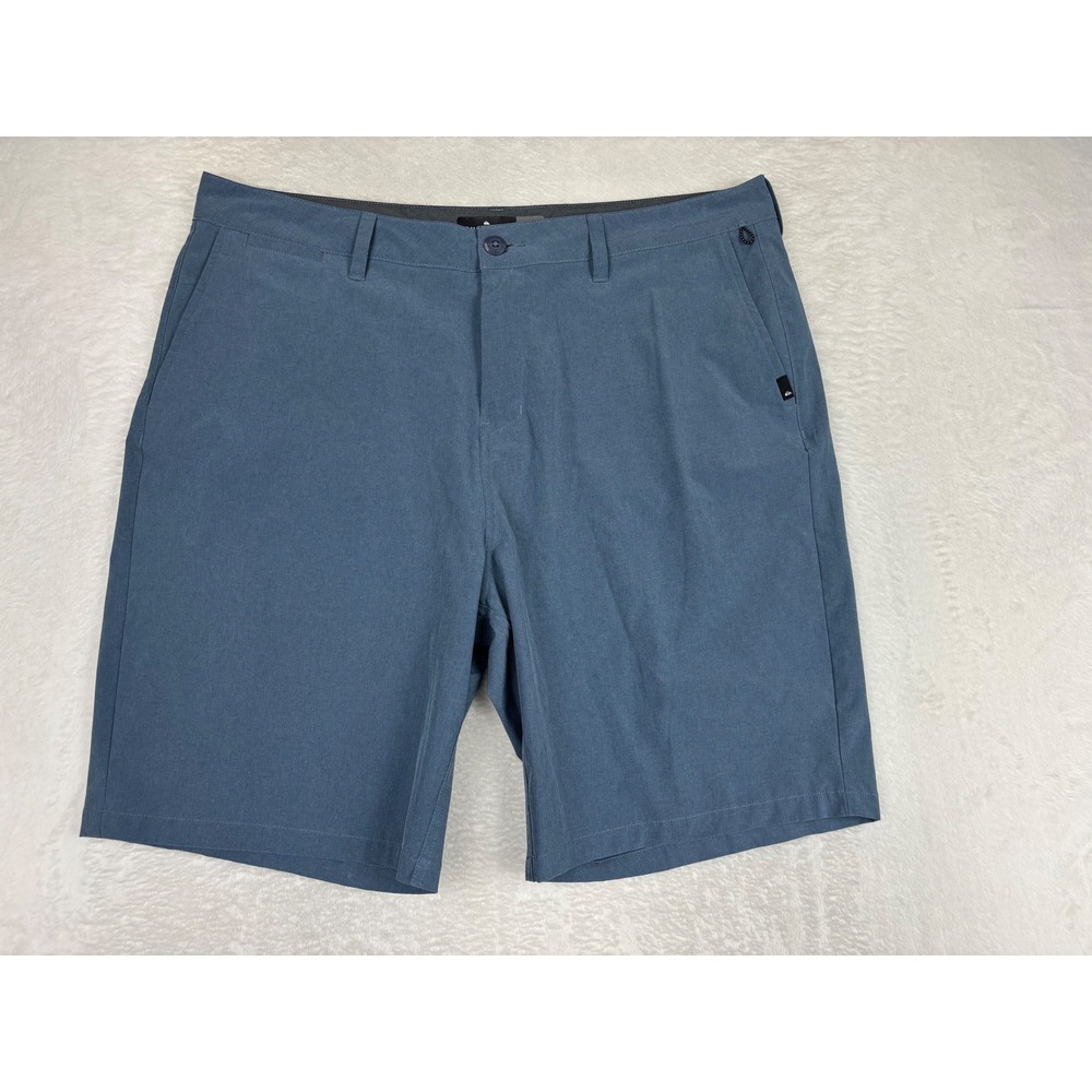 Quiksilver Amphibian Shorts Mens 38 Blue Heather 4-Way Stretch Hybrid Boardshort